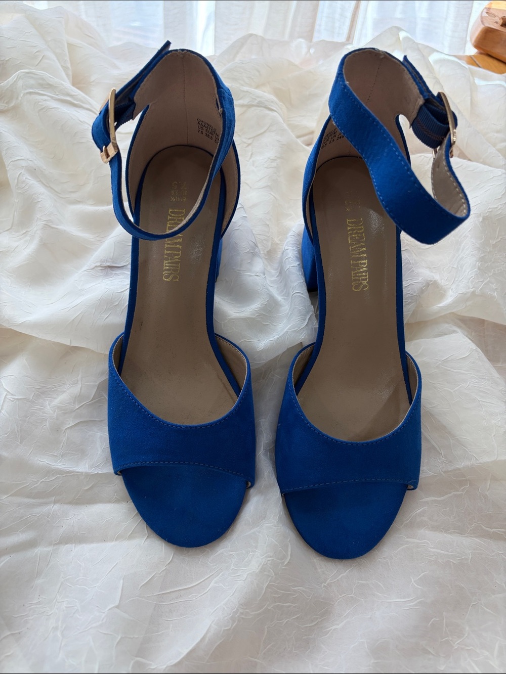 Dream Pairs Cobalt Blue Ankle Strap Block Heels